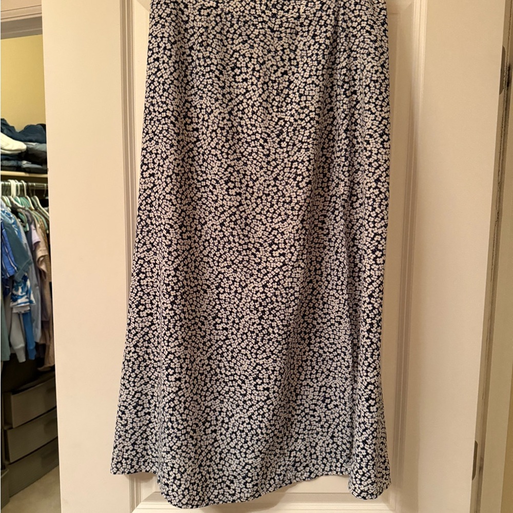 SHEIN Black and White Floral A-Line Skirt